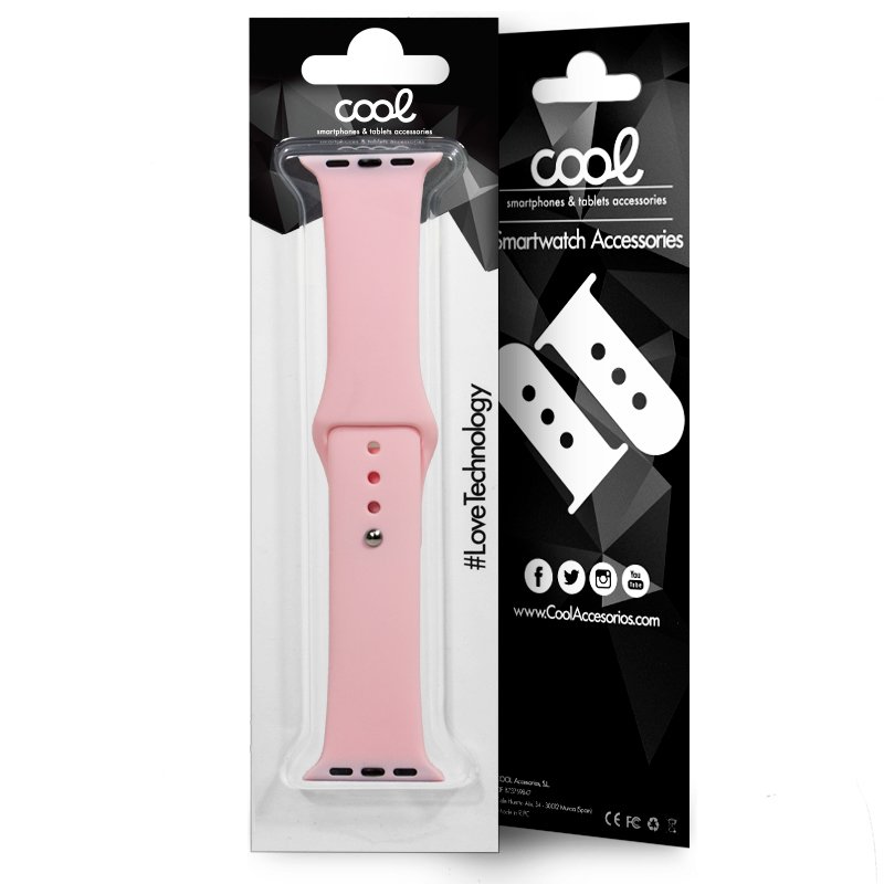 Correa COOL para Apple Watch Series 1 / 2 / 3 / 4 / 5 / 6 / 7 / SE (42 / 44 / 45 mm) Goma Rosa - Image 2