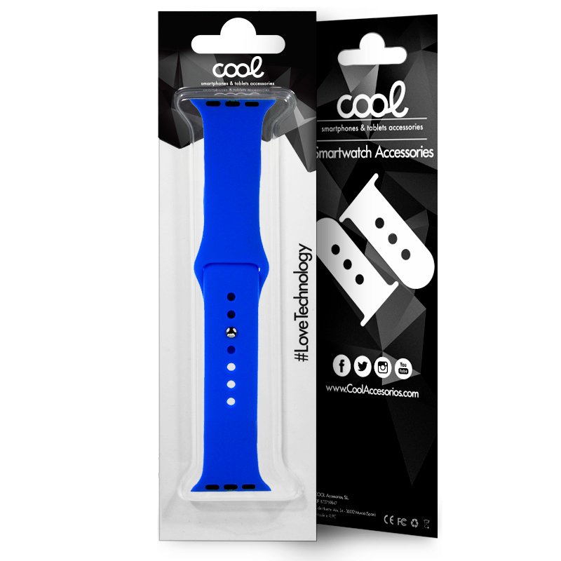 Correa COOL para Apple Watch Series 1 / 2 / 3 / 4 / 5 / 6 / 7 / SE (38 / 40 / 41 mm) Goma Azul - Image 2