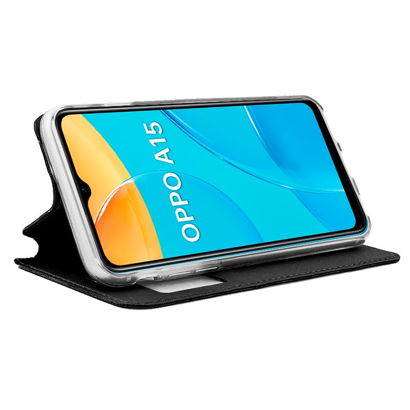 Funda COOL Flip Cover para Oppo A15 / A15s Liso Negro - Image 2
