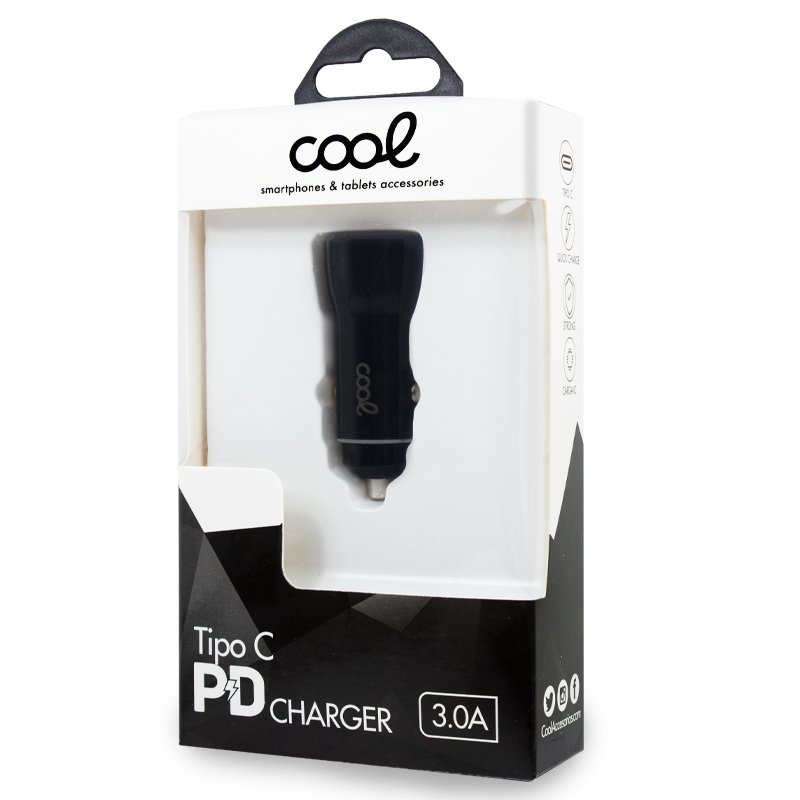Cargador Coche Universal Entrada Tipo C (PD) COOL (18W) Negro - Image 3
