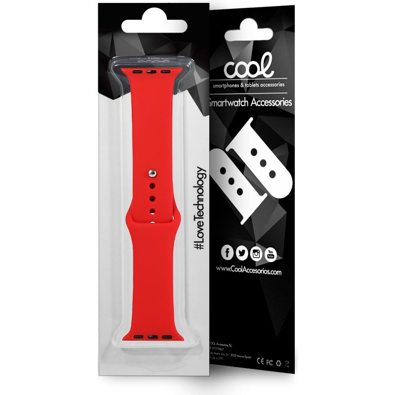 Correa COOL para Apple Watch Series 1 / 2 / 3 / 4 / 5 / 6 / 7 / SE (38 / 40 / 41 mm) Goma Rojo - Image 2
