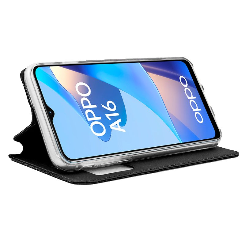 Funda COOL Flip Cover para Oppo A16 / A16s / A54s Liso Negro - Image 2