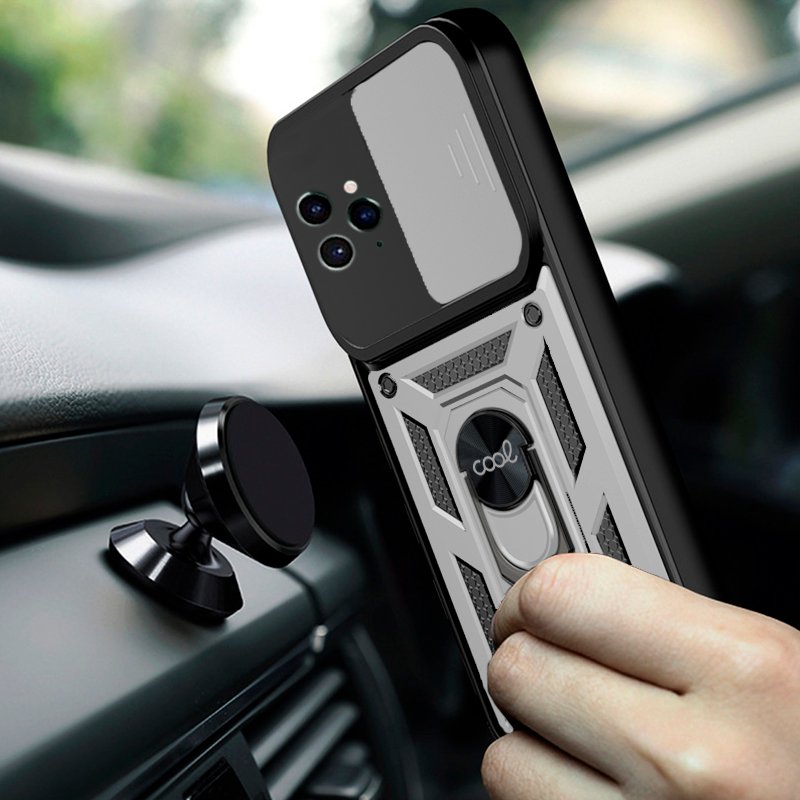 Carcasa COOL para iPhone 14 Pro Max Hard Ring Plata - Image 4