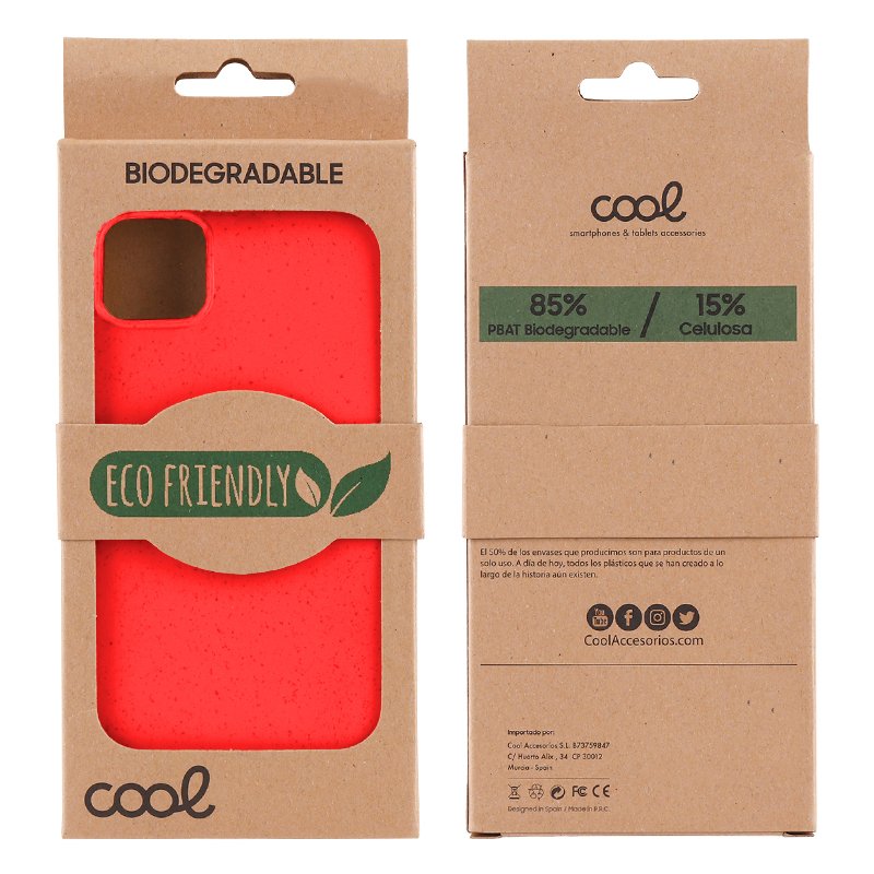 Carcasa COOL para iPhone 14 Pro Eco Biodegradable Rojo - Image 3