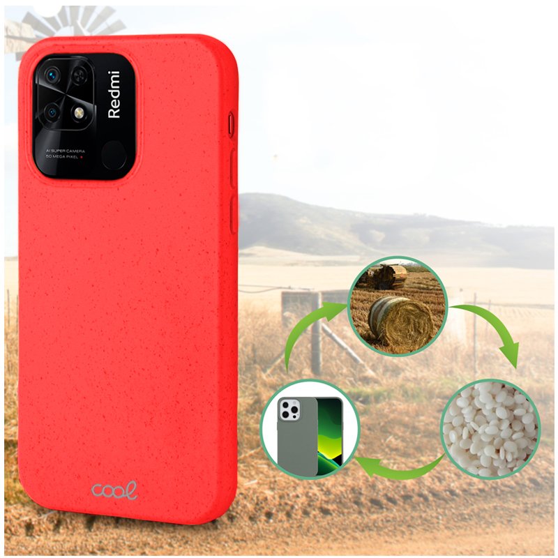 Carcasa COOL para Xiaomi Redmi 10C Eco Biodegradable Rojo - Image 3